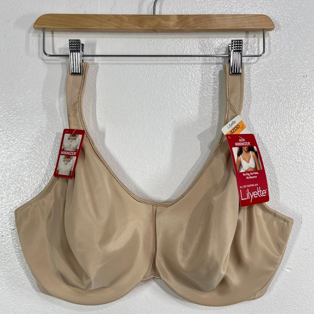 Lilyette Maidenform Dream Seamless Minimizer Underwire Bra 42DD‎ Beige NWT 410